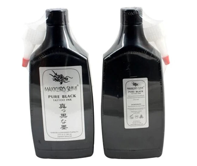 MAKURO SUMI Ink - Pigmento Negro Profesional Formato Industrial (360ml / 12oz)
