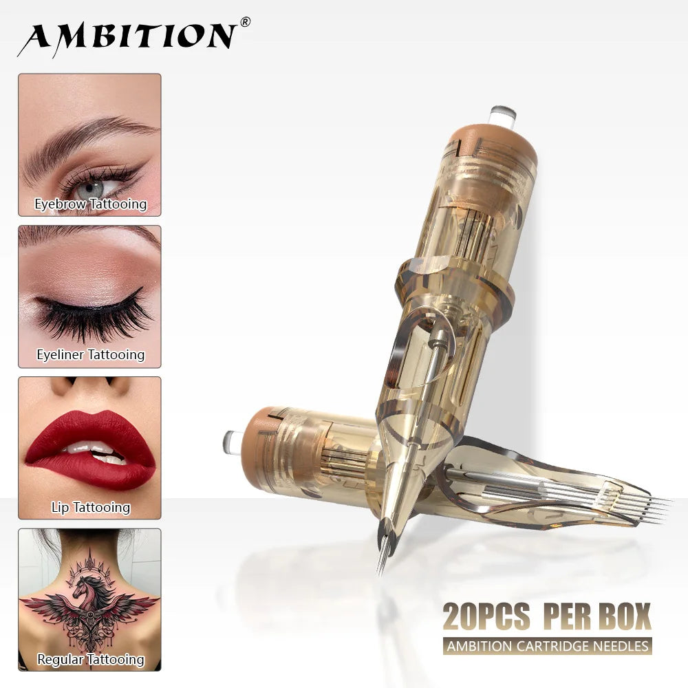 Ambition Premium RL/RM/RS 20pcs Tattoo Cartridge Round Liner Shader Curved Magnum Tattoo Needle 1RL 3RL 5RL 7RL 9RL 7rm 9rm 13rm
