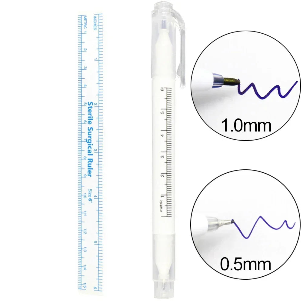 Set Marcador Quirúrgico + Regla Flexible – Kit de Marcación de Puntos Fijos para PMU