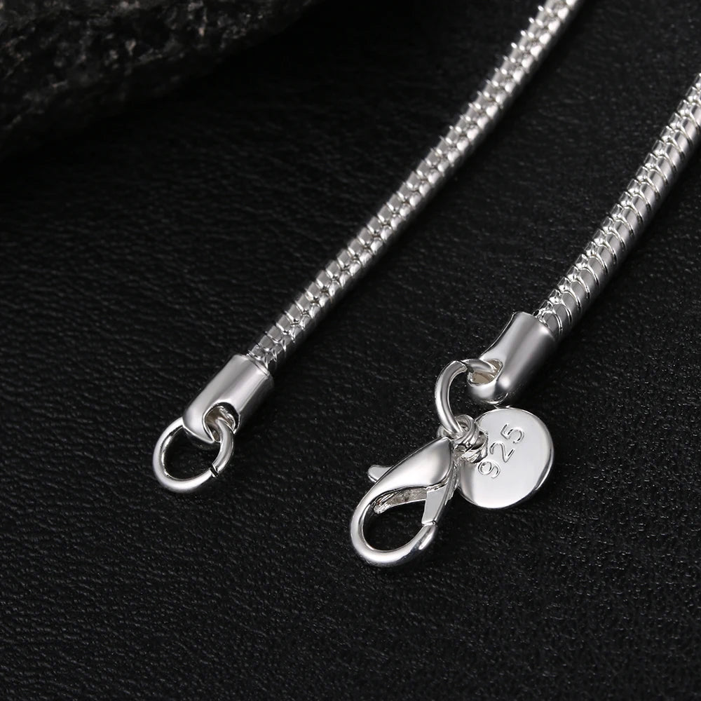 Cadena de Plata 925 Maciza Estilo "Snake" (Víbora) – De 40 a 75cm (1mm/2mm/3mm)