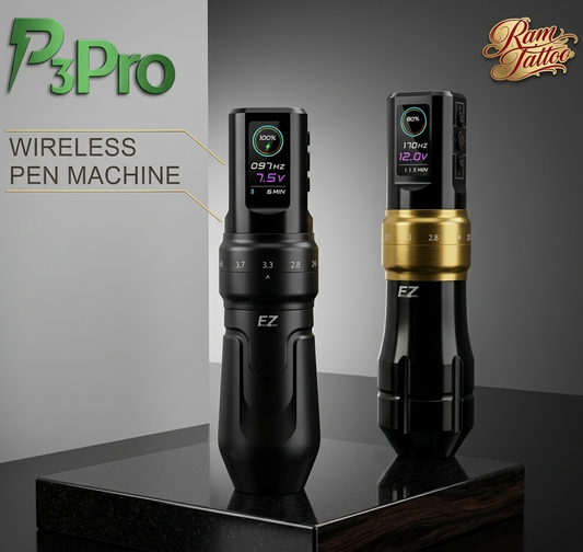 EZ P3 Pro Wireless Pen – Stroke Ajustable de 6 Niveles para Tattoo, PMU y SMP