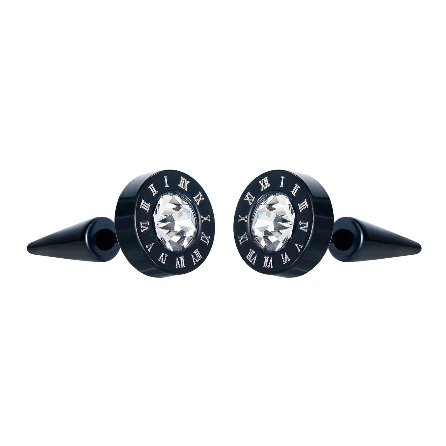 Small Black Punk Stud Earrings For Women Men Boy 2020 New Fashion Zircon Geometry Stainless Steel Jewelry Accessories Earrings