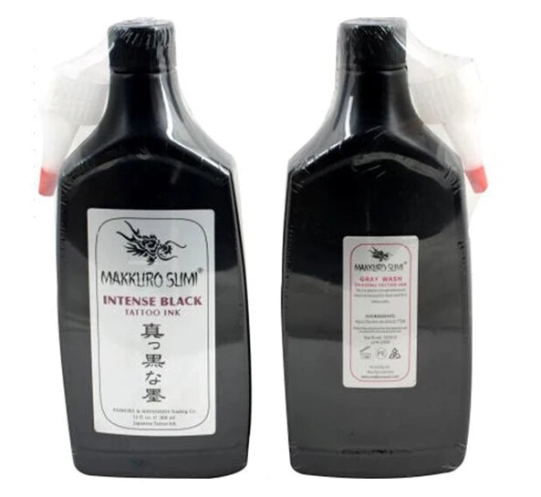 MAKURO SUMI Ink - Pigmento Negro Profesional Formato Industrial (360ml / 12oz)