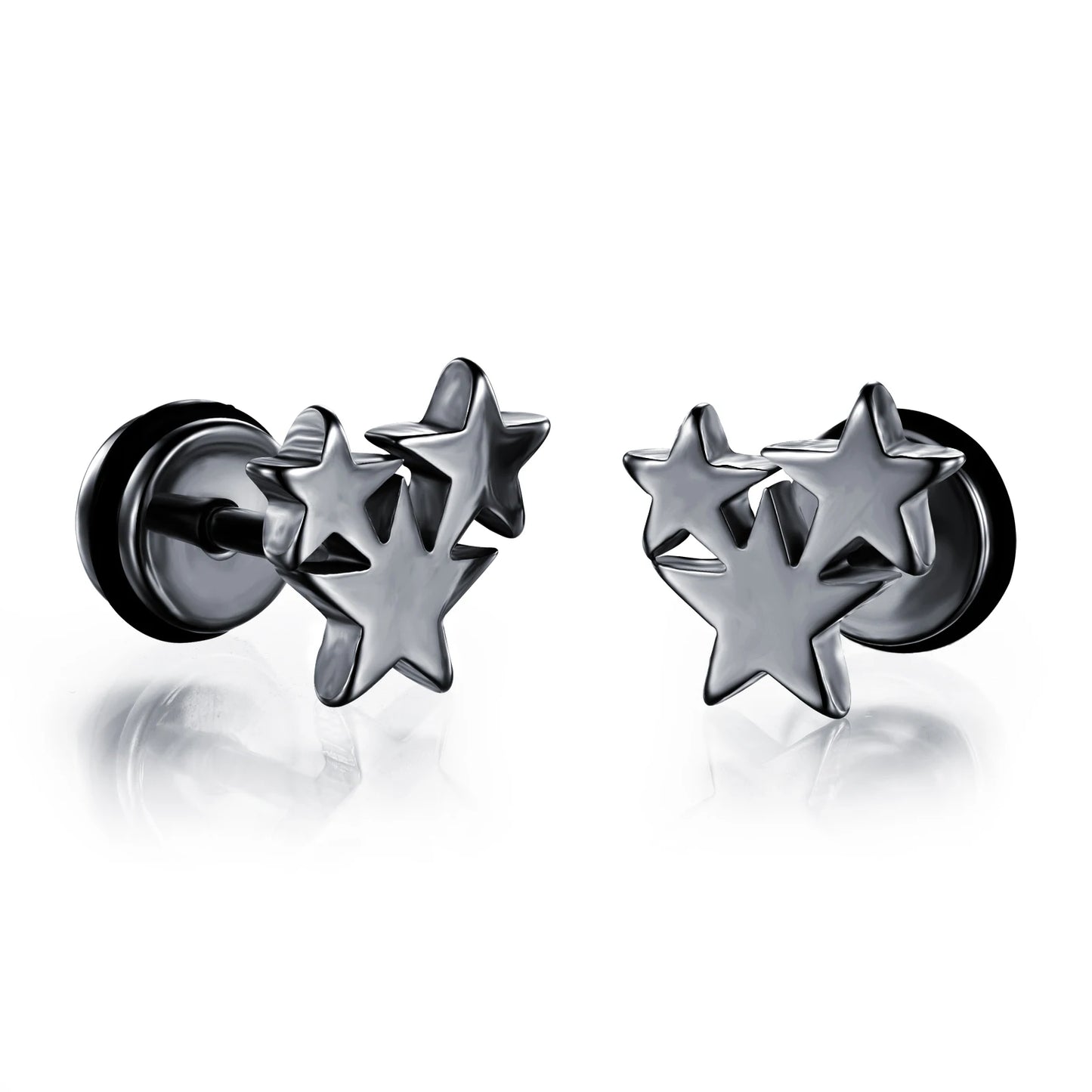 Small Black Punk Stud Earrings For Women Men Boy 2020 New Fashion Zircon Geometry Stainless Steel Jewelry Accessories Earrings