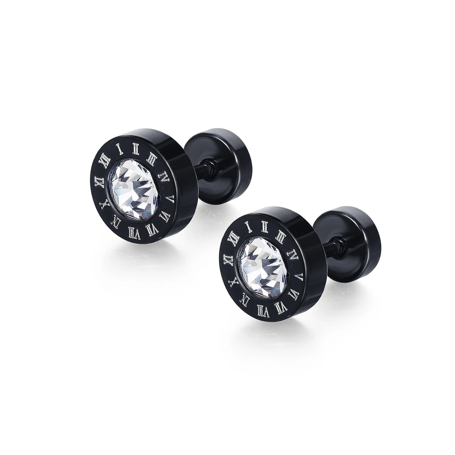 Small Black Punk Stud Earrings For Women Men Boy 2020 New Fashion Zircon Geometry Stainless Steel Jewelry Accessories Earrings