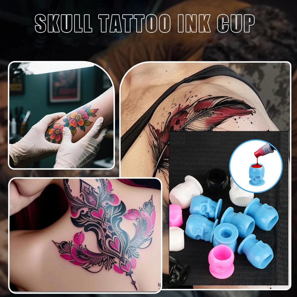 Copas para Tinta con Base Plana (Pack 50 / 100u) – Tetinas Descartables para Tatuaje y PMU