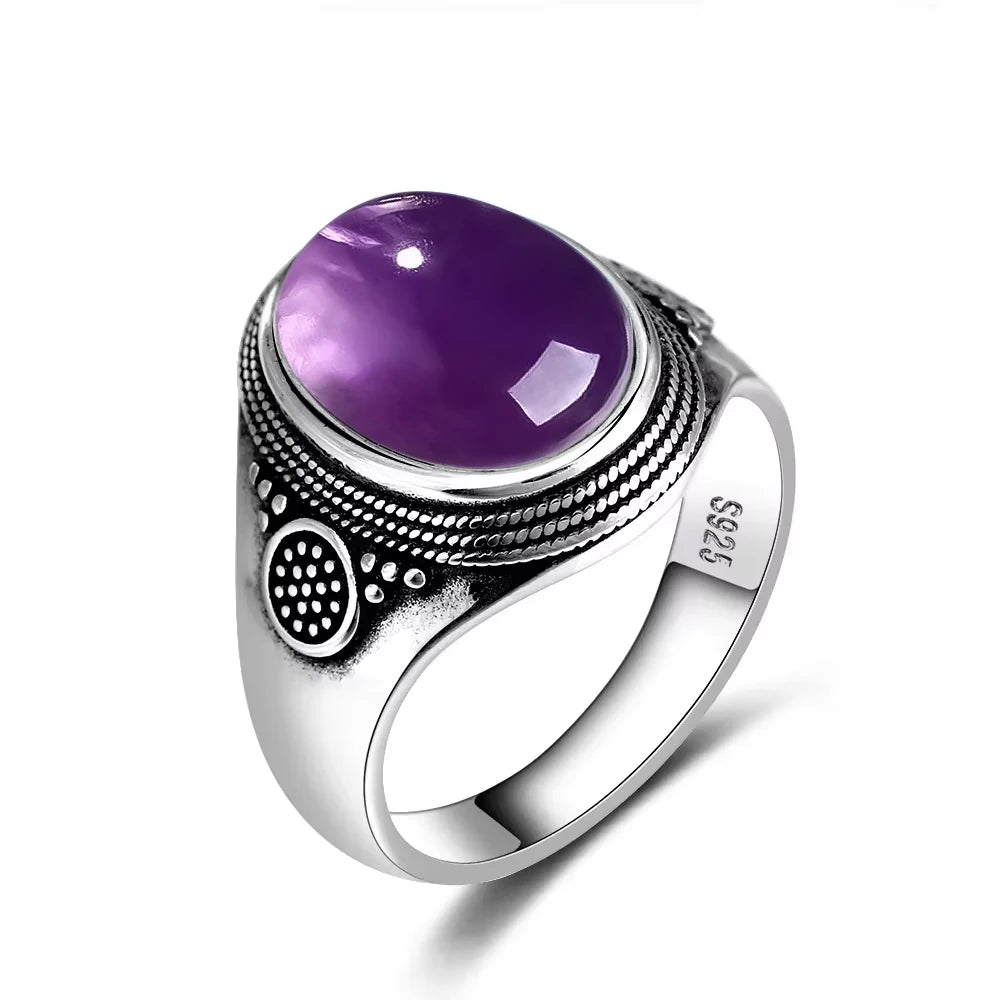 Anillo Vintage de Plata 925 con Labradorita Natural y Piedra Luna – Estilo Boho Real