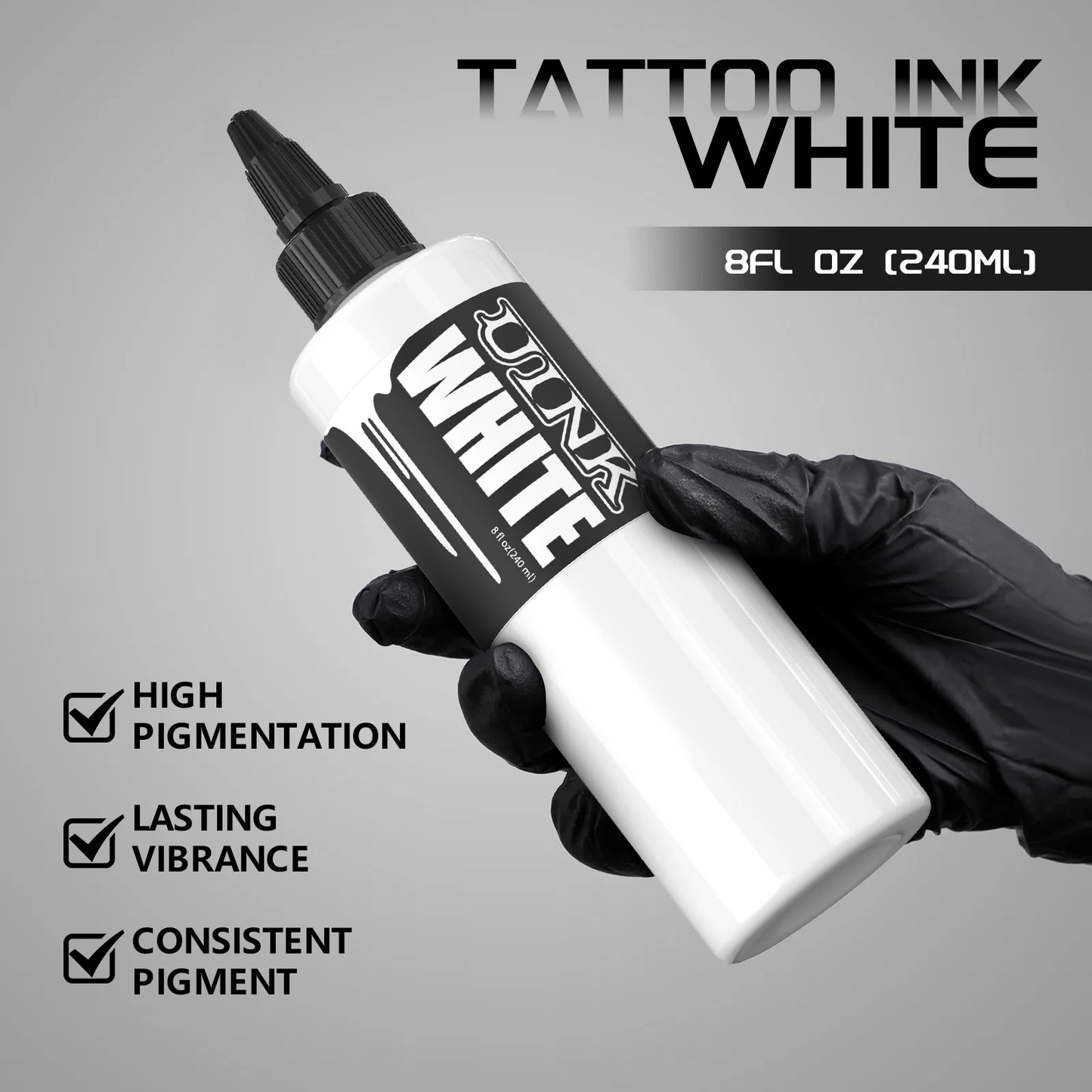 Tinta DQFART Professional – Negro Triple / Blanco Intenso (8oz / 240ml)
