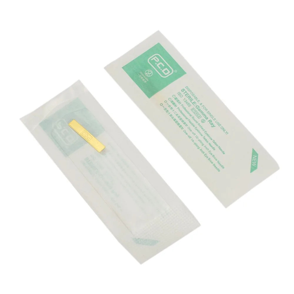 Set Professional Microblading: Pluma Tebori Gold + 5 Agujas Flex (12 Pins)