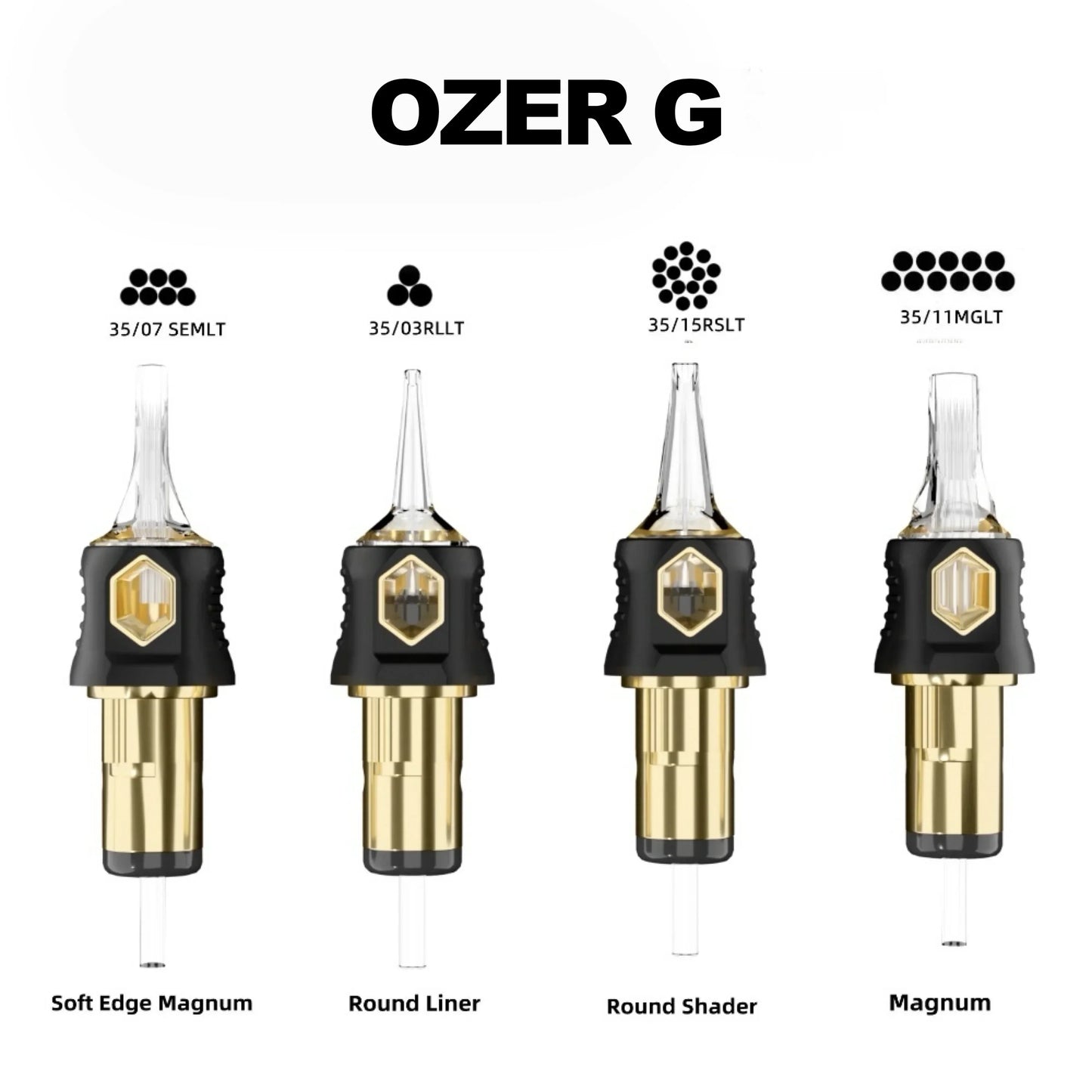 Cartuchos OZER Originales – Agujas de Precisión Premium (Caja x 20 unidades)