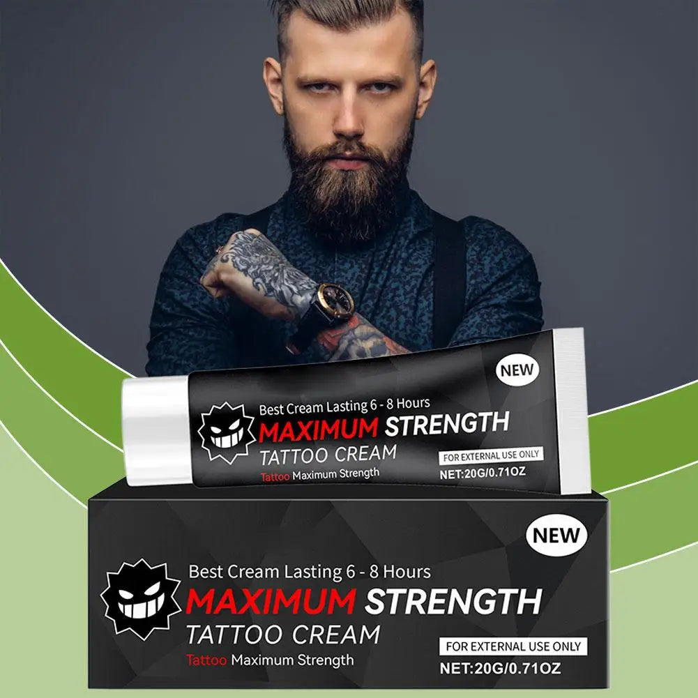 Creme para tatuagem de máxima potência, para uso antes da maquiagem permanente. Limpa suavemente e hidrata. Para uso externo. Cuidados com tatuagens no corpo.