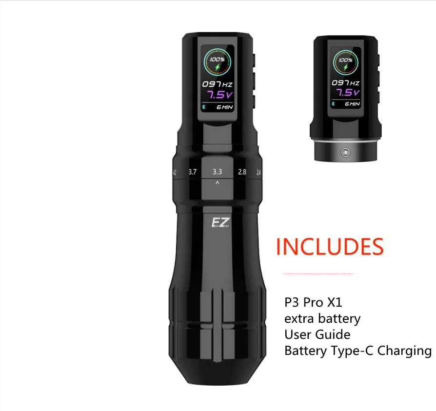 EZ P3 Pro Wireless Pen – Stroke Ajustable de 6 Niveles para Tattoo, PMU y SMP