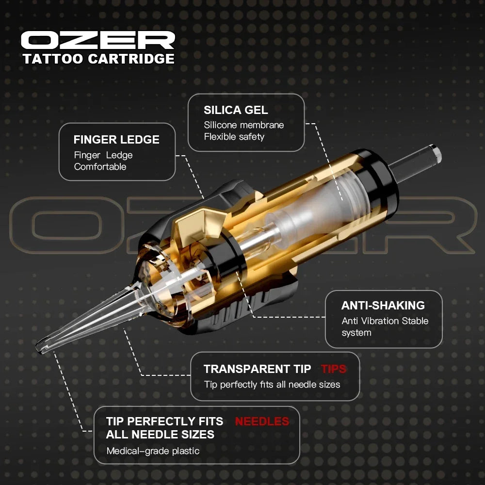 Cartuchos OZER Originales – Agujas de Precisión Premium (Caja x 20 unidades)
