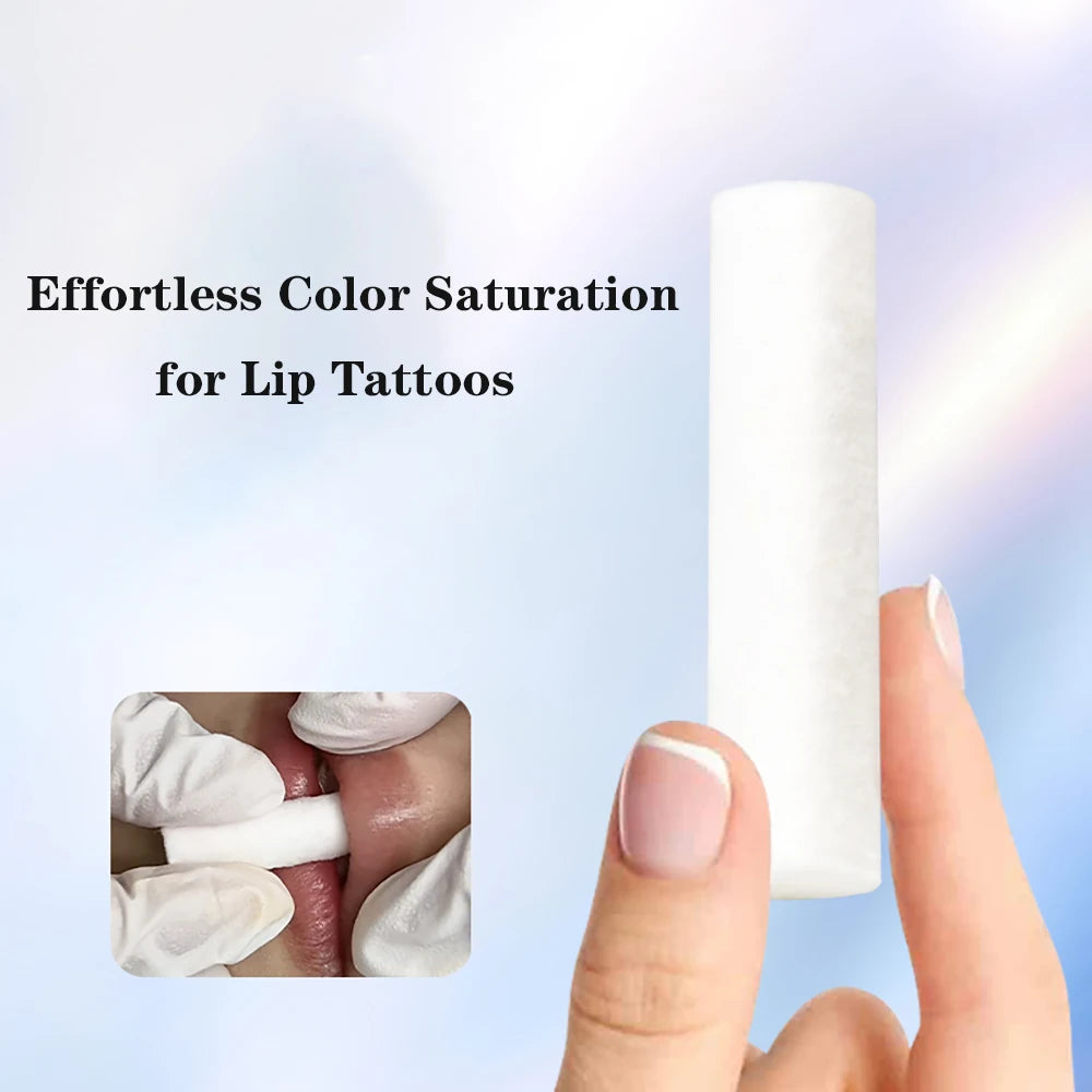 50PCS/ROLL Disposable Lip Tattoo Skin Stretching Swabs Cotton Stick Semi-Permanent Makeup Lip Tattoo Coloring Accessories