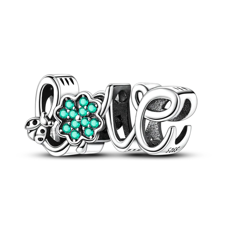 925 Sterling Silver Green Series Flower Tree Apple Pendant DIY Fine Beads Fit Original Charms Bracelet Women Jewelry Diy