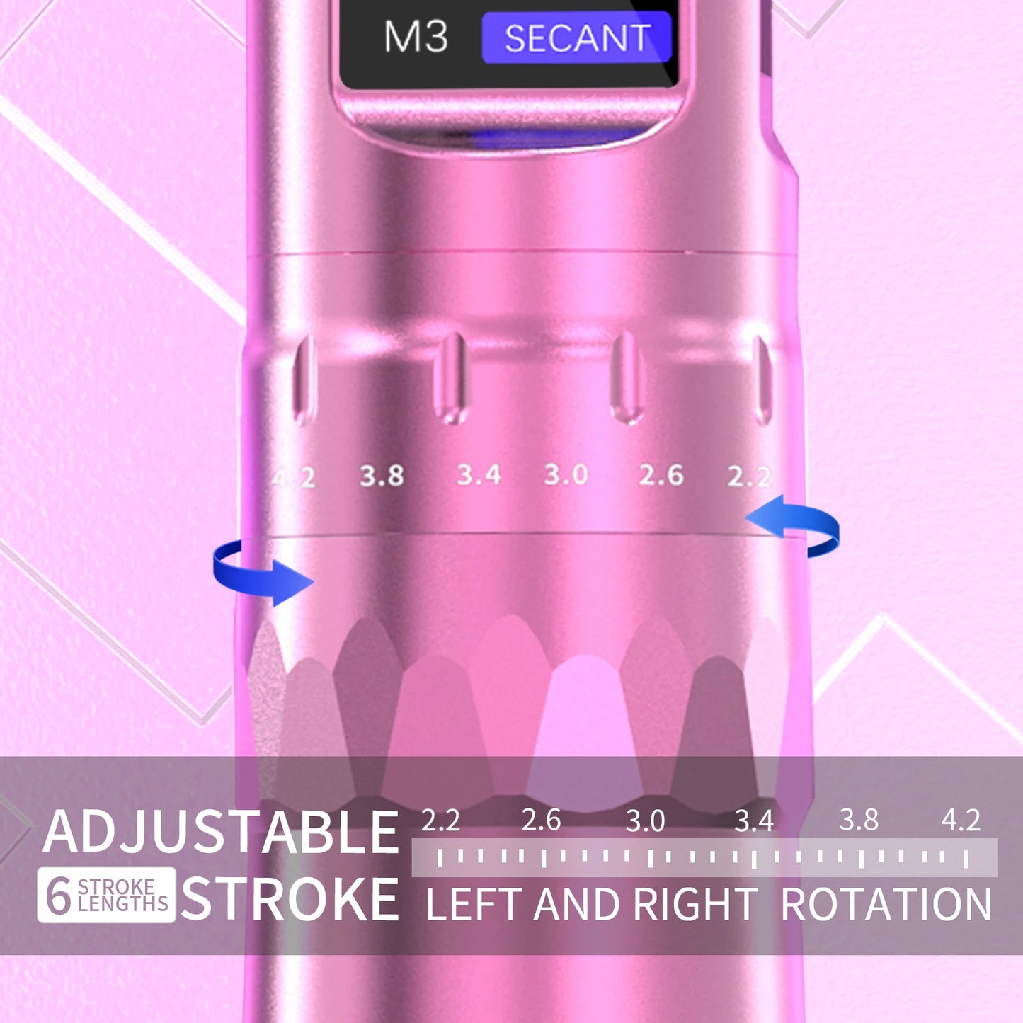Máquina Pen Inalámbrica Pro – 6 Strokes Ajustables (2.2mm - 4.2mm) para Tattoo & PMU