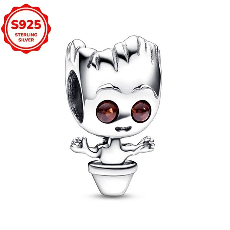 Plata De Ley 925 Silver Marvel Anime Lron Man Deadpool Wolverine Charms Beads Original Women Bracelets Pendant DIY Jewelry Gifts