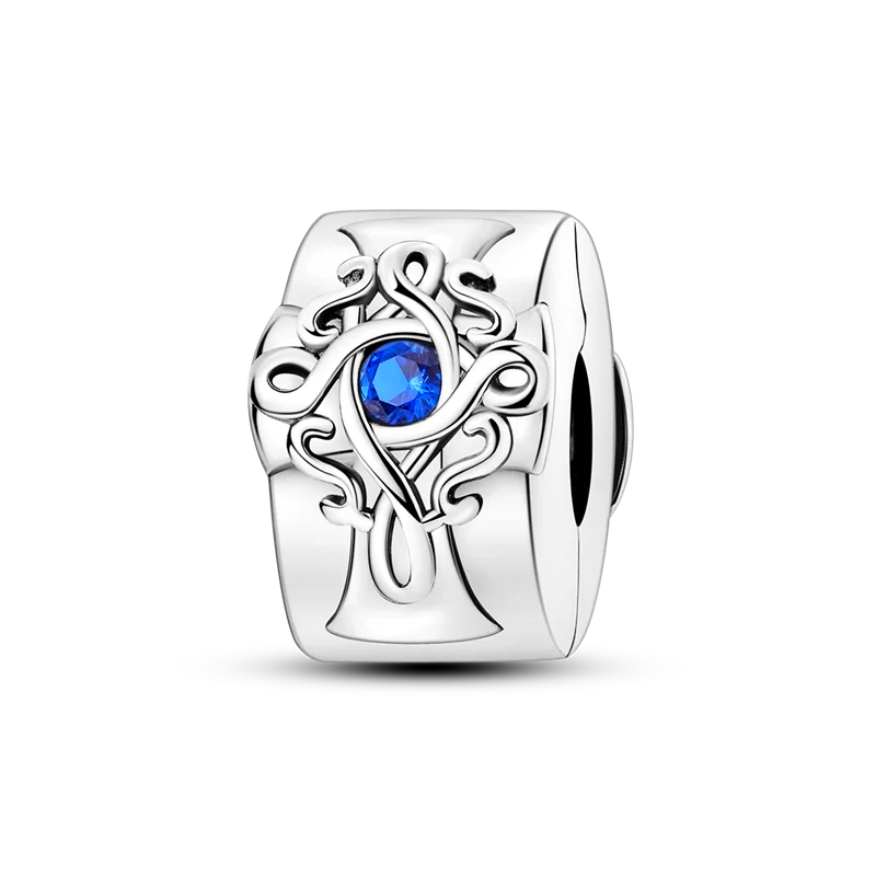 Silver Clasp 925 Sterling Silver CZ pave Clip Charms Daisy Beads Stopper Safety Chain fit Original Bangle Bracelet Jewelry Clip