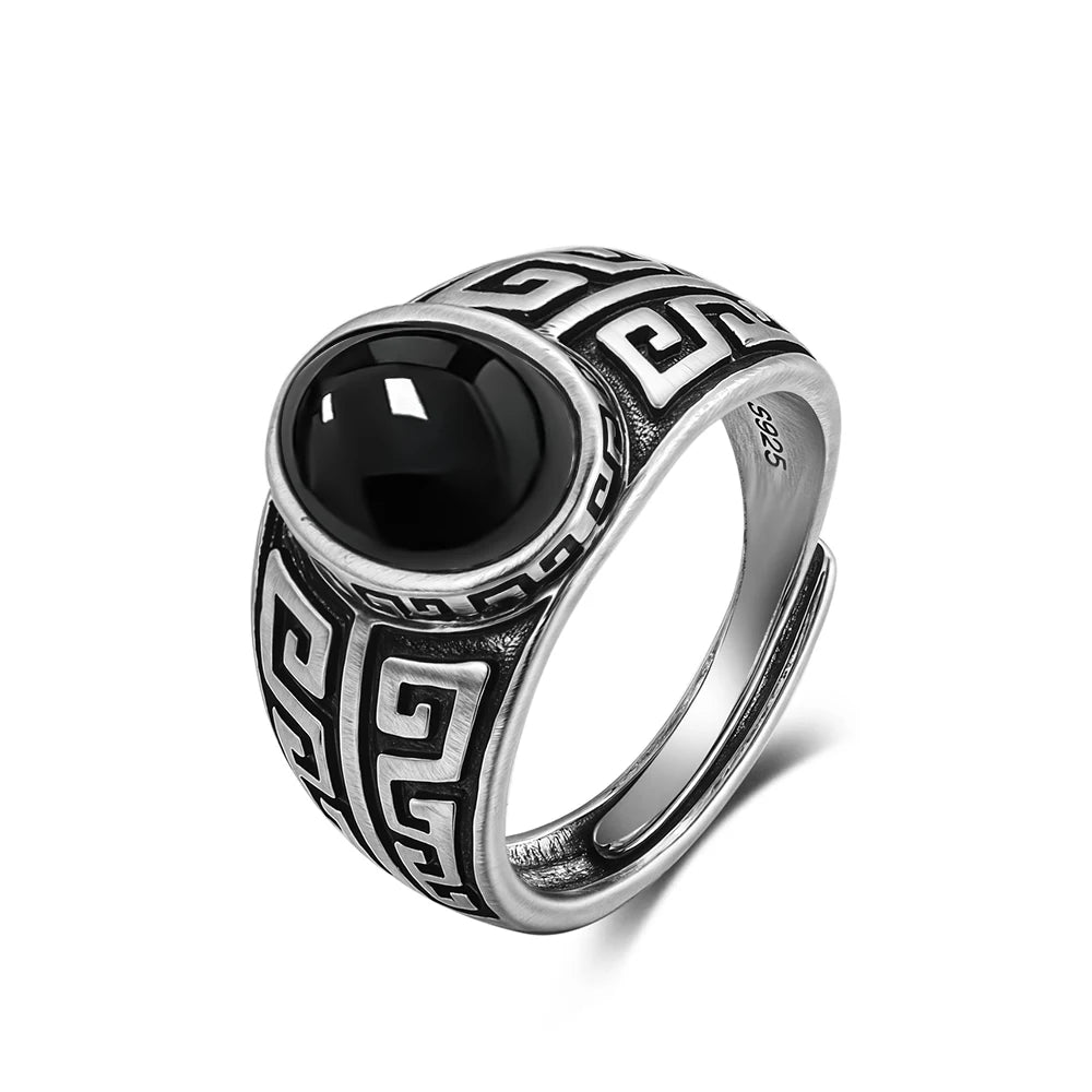 Anillo Vintage de Plata 925 con Labradorita Natural y Piedra Luna – Estilo Boho Real