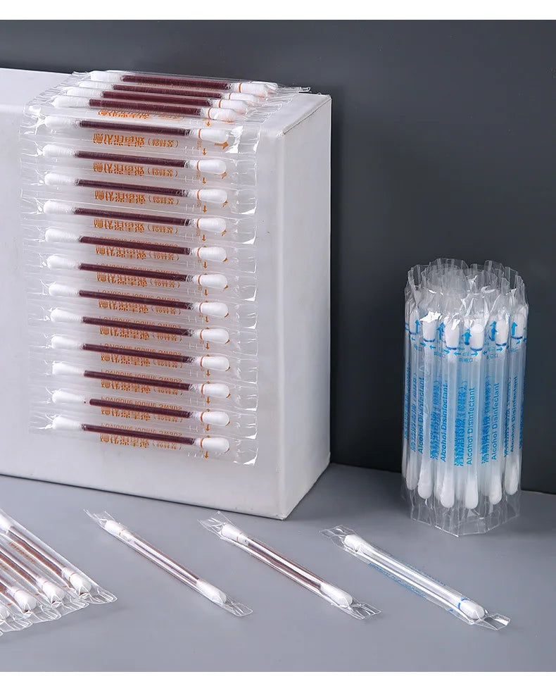 Disposable Daily-Use Breakable Iodophor & Alcohol Cotton Swabs – Outdoor First Aid and Nursing Supplies