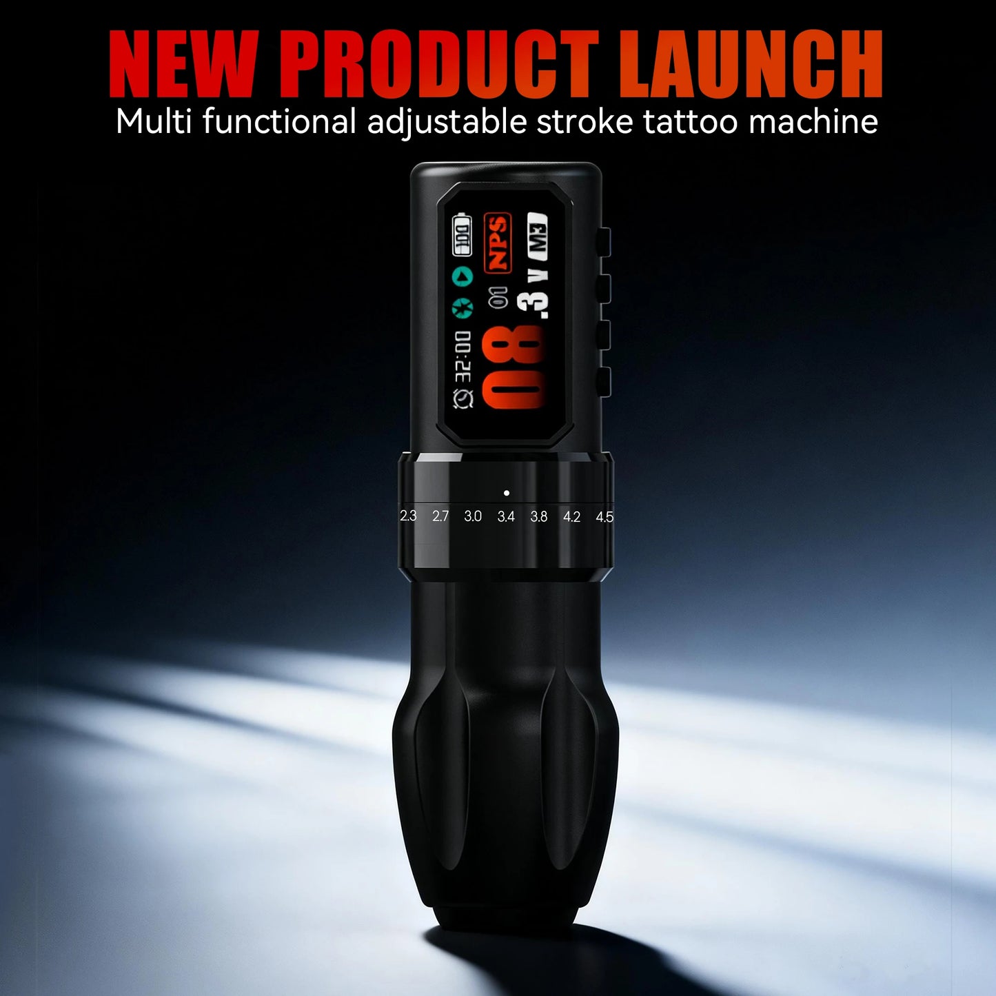 Máquina Pen Inalámbrica Pro – Stroke Ajustable, Motor Brushless y Batería de 2200mAh