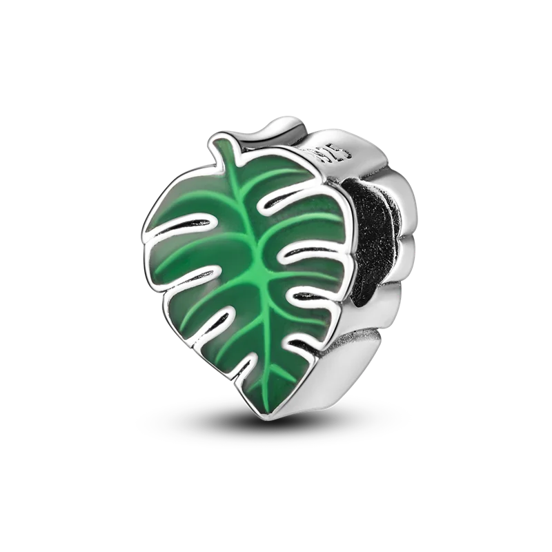 925 Sterling Silver Green Series Flower Tree Apple Pendant DIY Fine Beads Fit Original Charms Bracelet Women Jewelry Diy