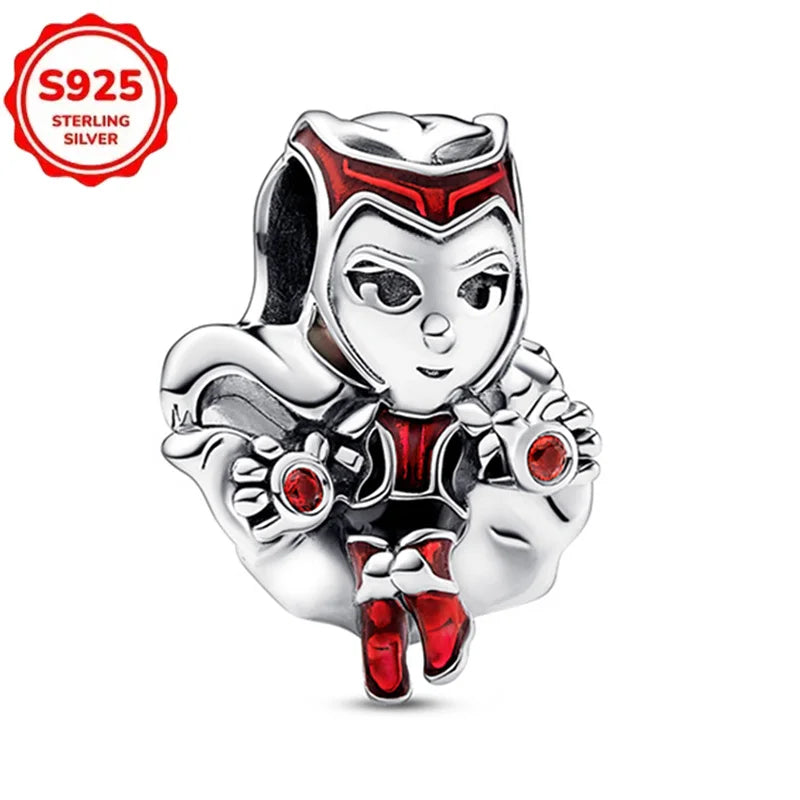 Plata De Ley 925 Silver Marvel Anime Lron Man Deadpool Wolverine Charms Beads Original Women Bracelets Pendant DIY Jewelry Gifts