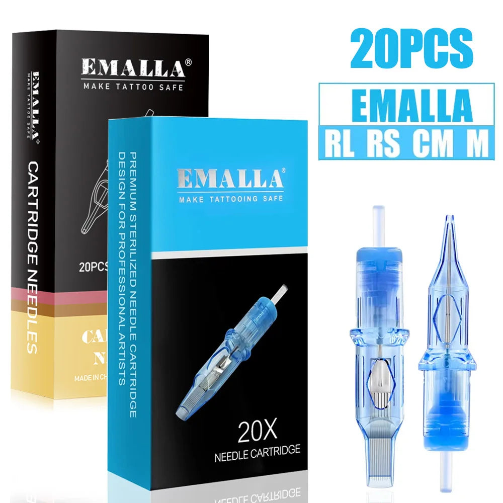 Cartuchos EMALLA Eliot Premium – Agujas Profesionales con Membrana (Caja x 20u)