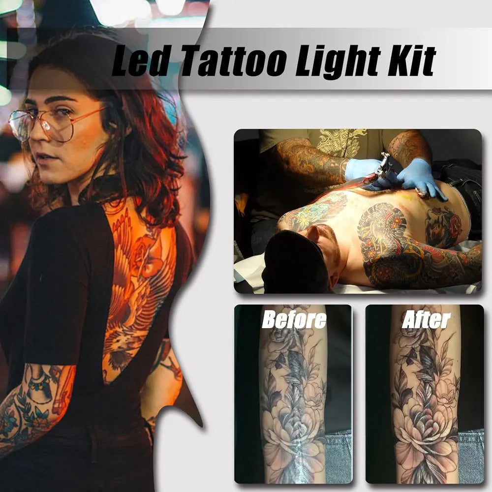 Kit de Fotografía Polarizada para Tatuajes – Luz de Relleno + Lentes Polarizados (Elimina Brillos y Reflejos)