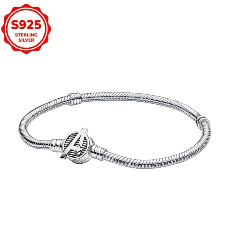 Plata De Ley 925 Silver Marvel Anime Lron Man Deadpool Wolverine Charms Beads Original Women Bracelets Pendant DIY Jewelry Gifts