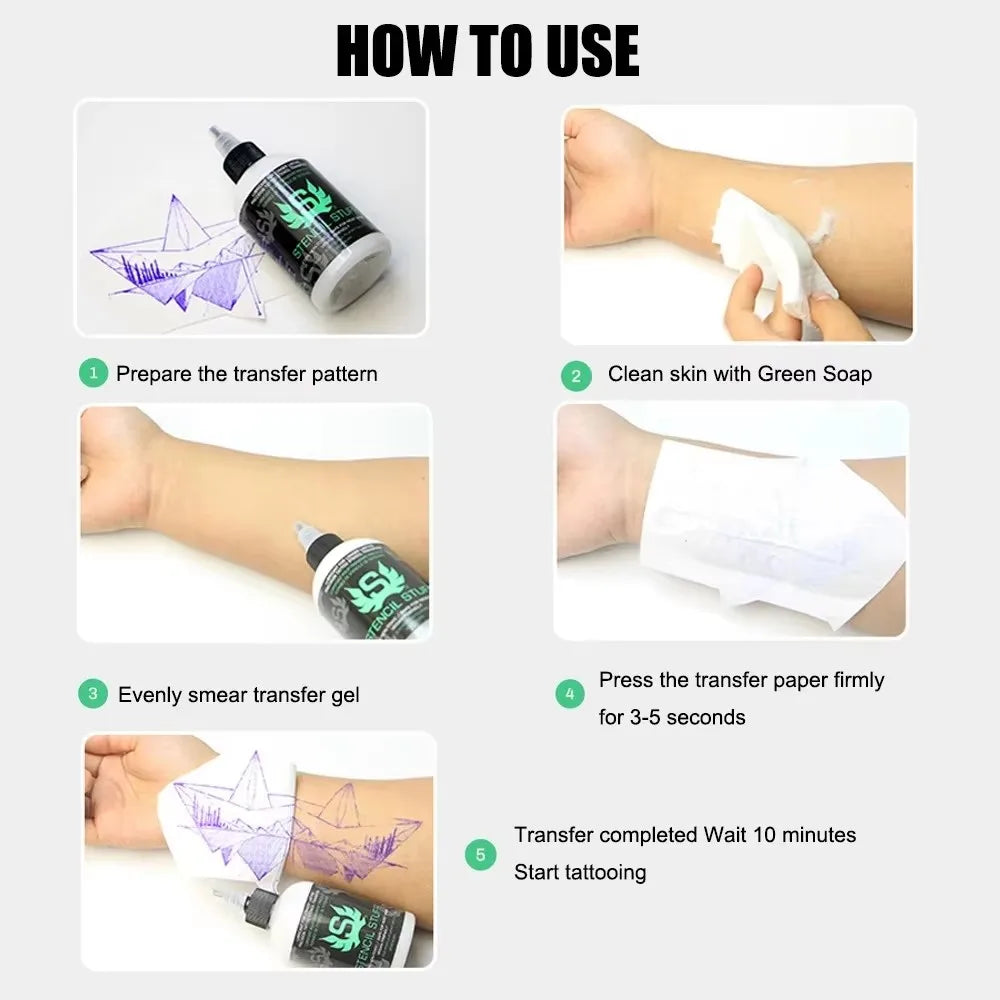 Wireless Tattoo Transfer Machine Kit Portable Wireless Tattoo Stencil Printers with Thermal Stencil Papers Transfer Cream Gel