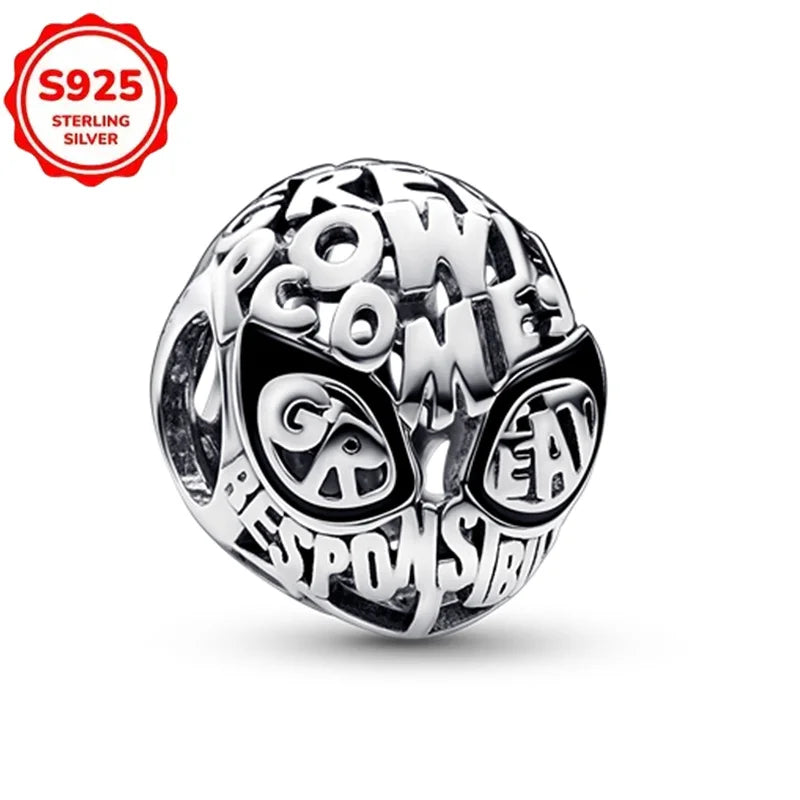 Plata De Ley 925 Silver Marvel Anime Lron Man Deadpool Wolverine Charms Beads Original Women Bracelets Pendant DIY Jewelry Gifts