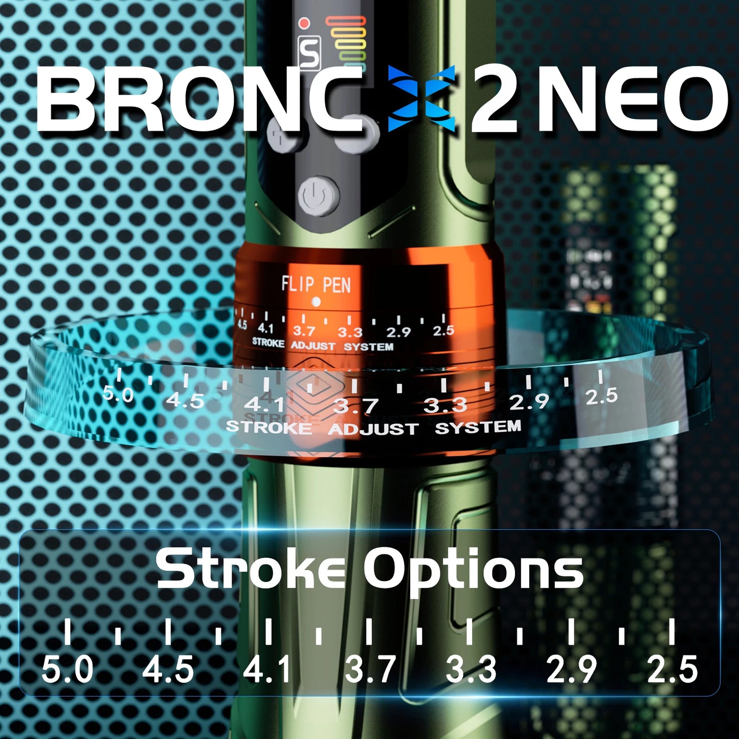 BRONC X2 NENO Wireless Pen – Stroke Ajustable (2.5mm a 5.0mm) con Pantalla Color