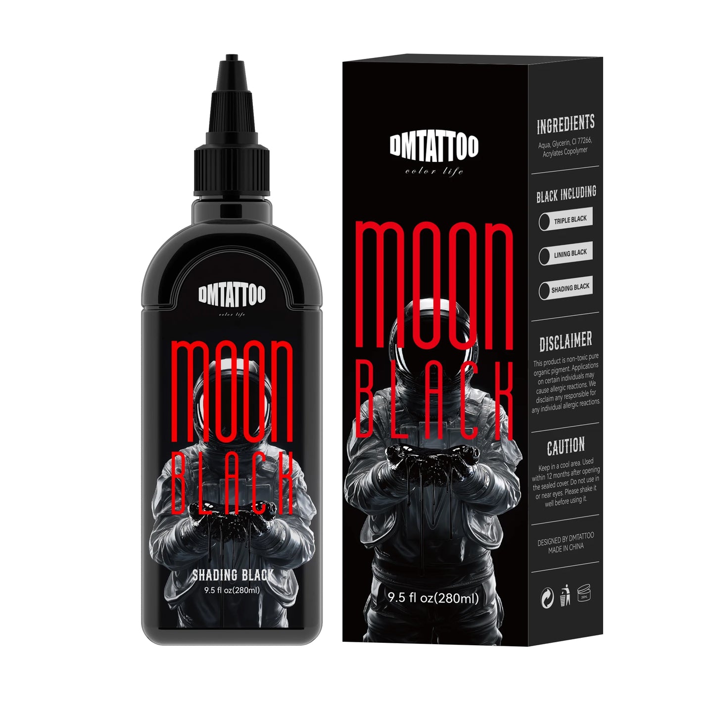 Tinta Moon Black Premium – Triple Negro para Línea y Sombra (9.5oz / 280ml)