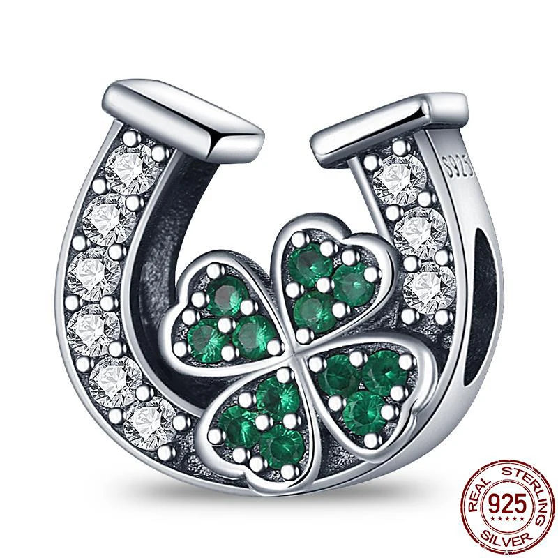 925 Sterling Silver Green Series Flower Tree Apple Pendant DIY Fine Beads Fit Original Charms Bracelet Women Jewelry Diy