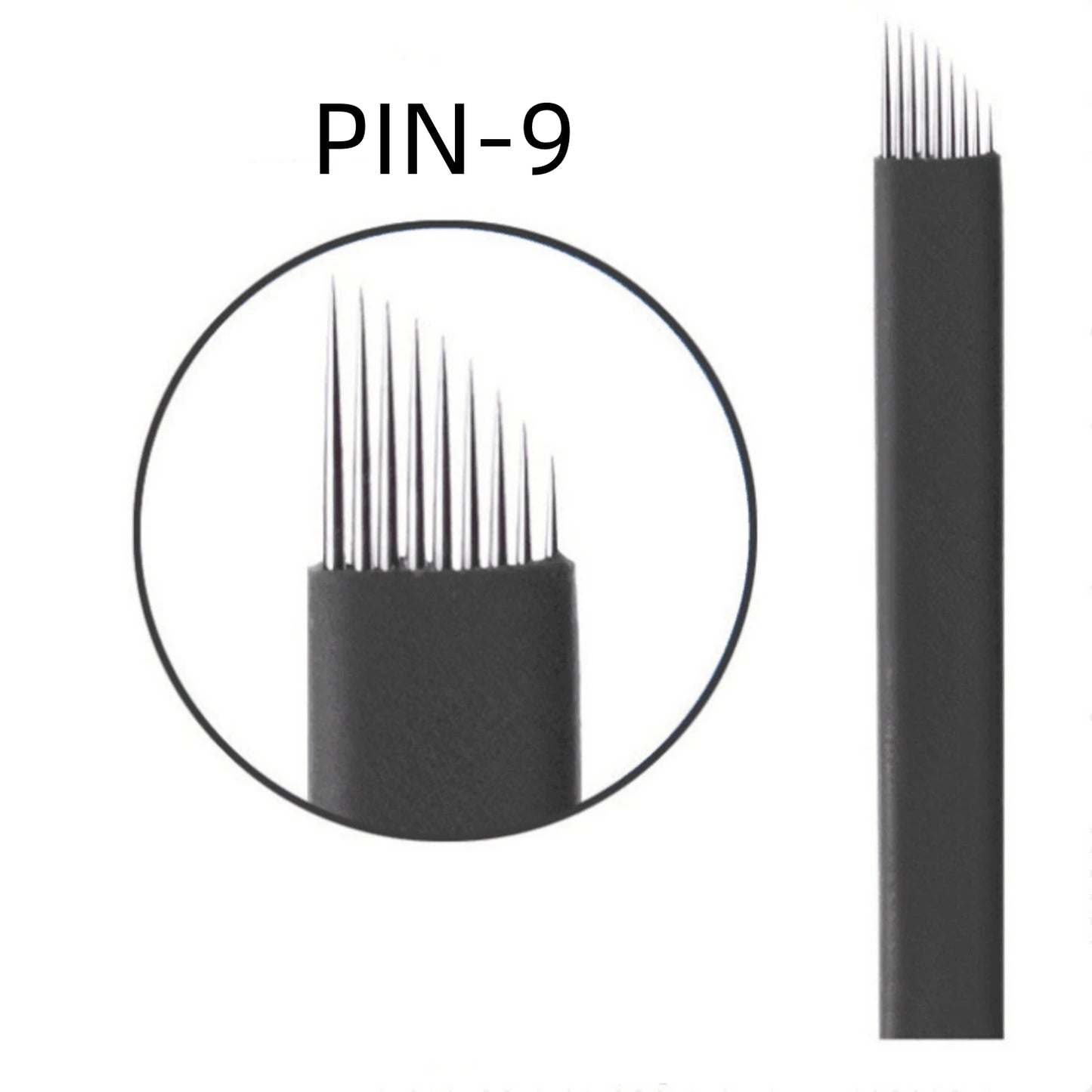 50PCS Black Microblading Needles PMU Tattoo Needles Permanent Makeup Blade 9Pin 12 14 16 U18 Manual Eyebrow Pen Blades