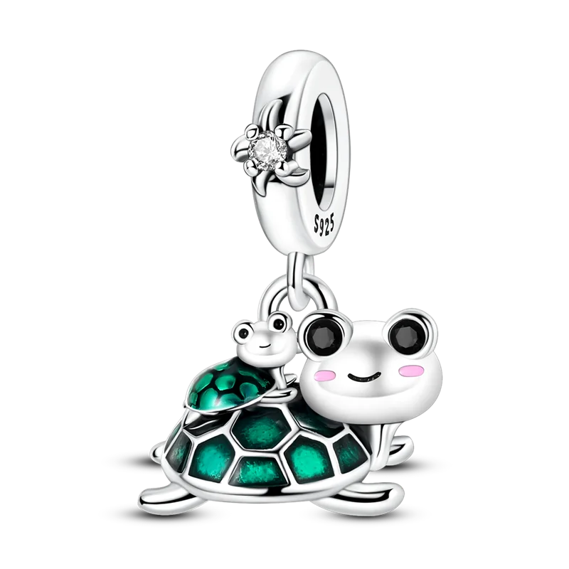 925 Sterling Silver Green Series Flower Tree Apple Pendant DIY Fine Beads Fit Original Charms Bracelet Women Jewelry Diy