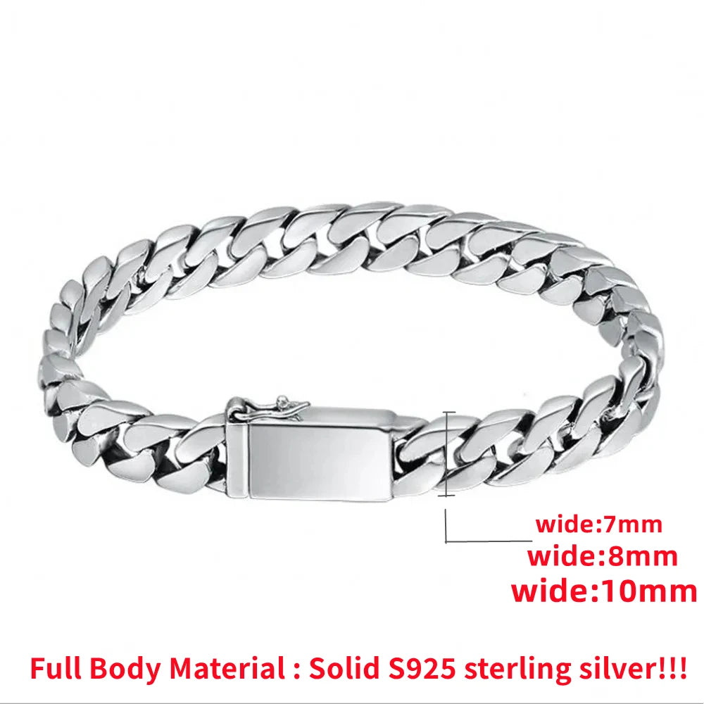 Pulsera Punk de Plata 925 Maciza (8mm) – Calidad Premium con Certificado