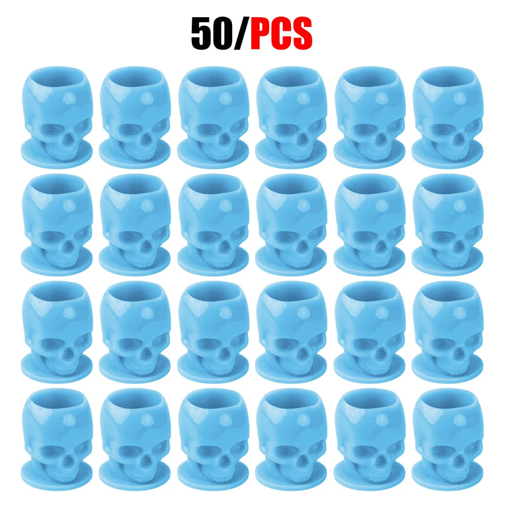 Copas para Tinta con Base Plana (Pack 50 / 100u) – Tetinas Descartables para Tatuaje y PMU