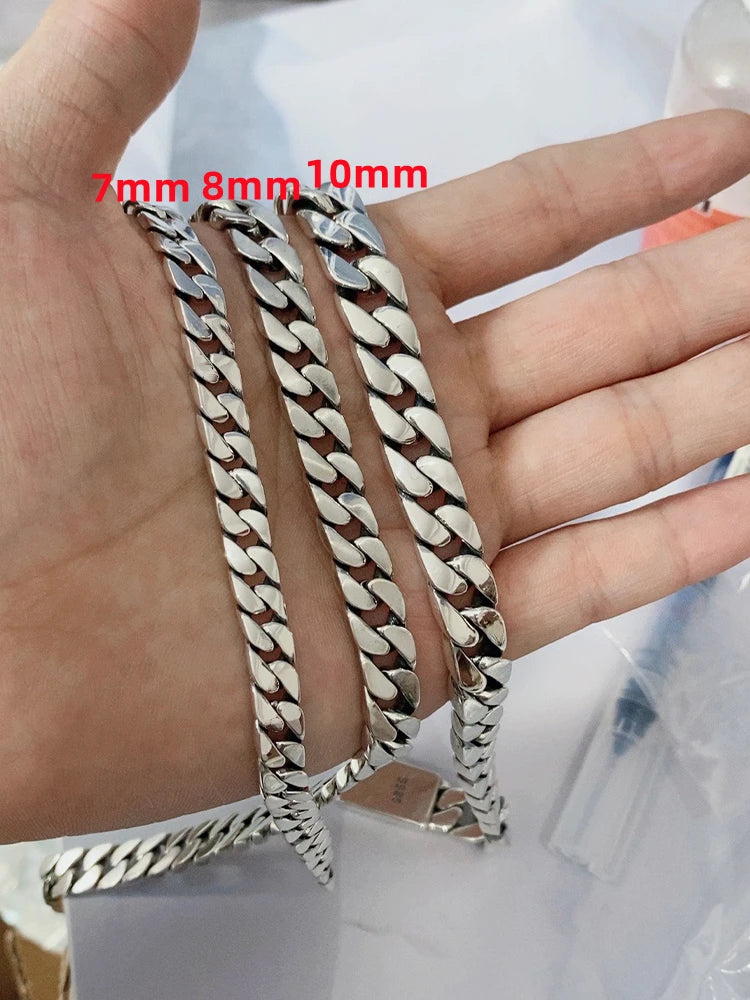 Pulsera Punk de Plata 925 Maciza (8mm) – Calidad Premium con Certificado