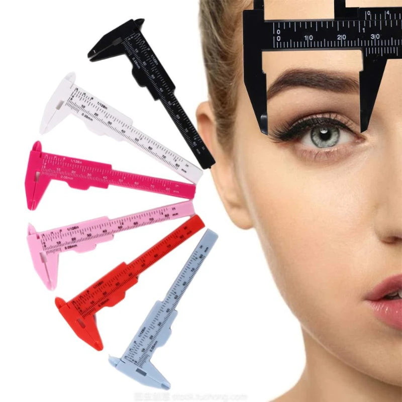 Calibre Vernier de 80mm para Cejas – Regla de Precisión para Microblading y PMU