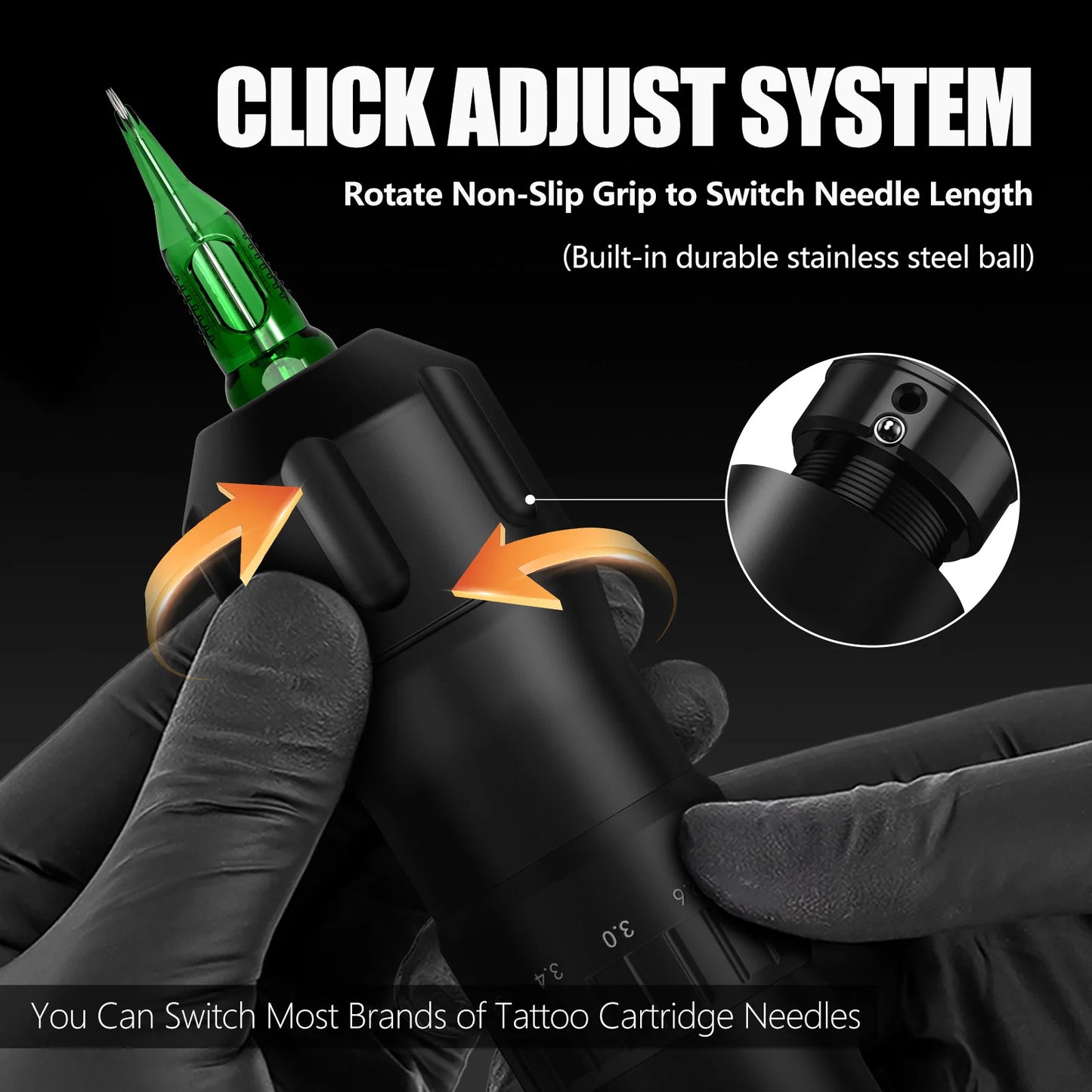 Máquina Pen T-Rex Wireless – Stroke Ajustable de 7 Niveles (2.0mm a 4.2mm)