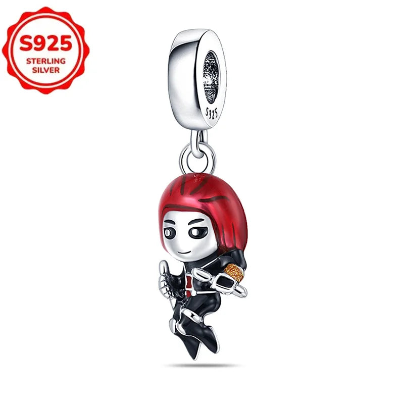 Plata De Ley 925 Silver Marvel Anime Lron Man Deadpool Wolverine Charms Beads Original Women Bracelets Pendant DIY Jewelry Gifts