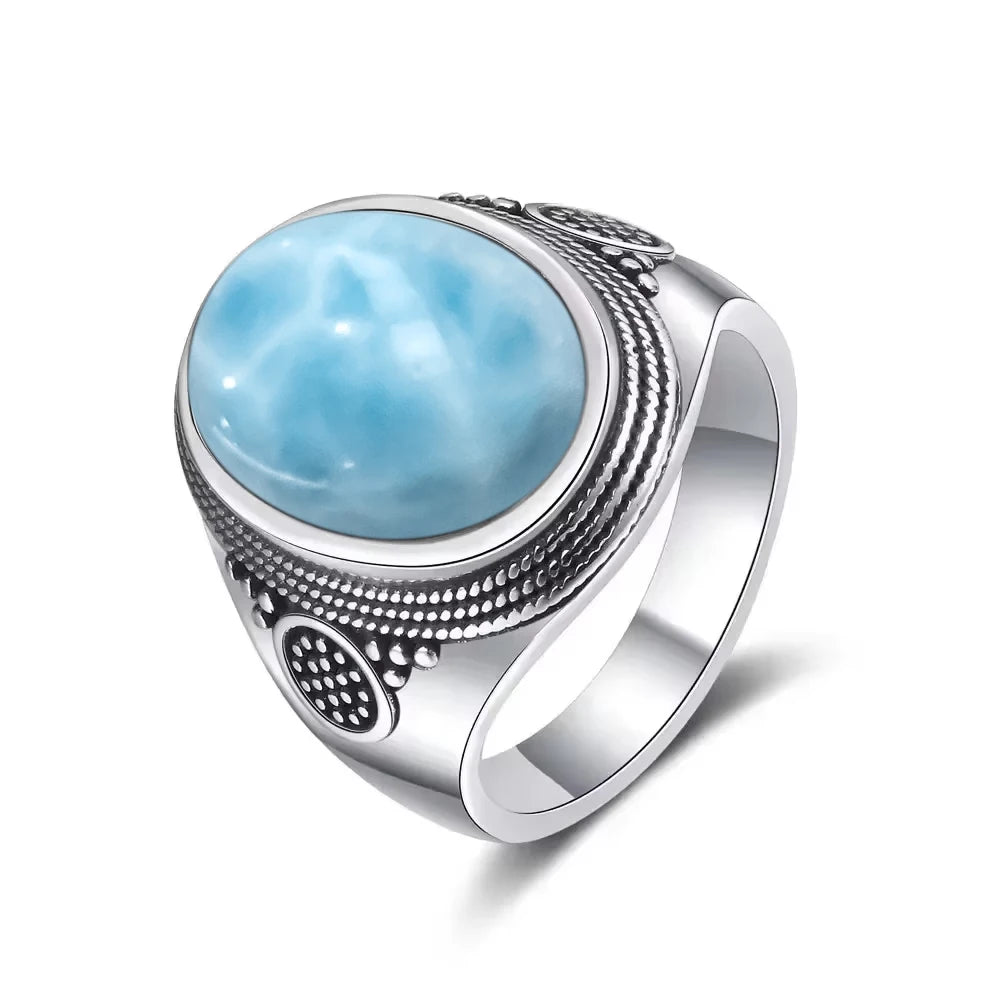 Anillo Vintage de Plata 925 con Labradorita Natural y Piedra Luna – Estilo Boho Real