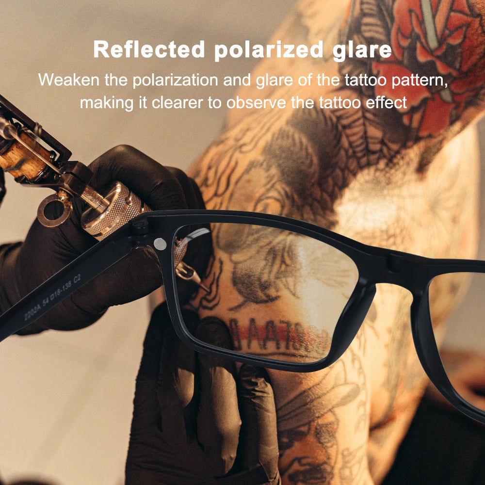 Kit de Fotografía Polarizada para Tatuajes – Luz de Relleno + Lentes Polarizados (Elimina Brillos y Reflejos)