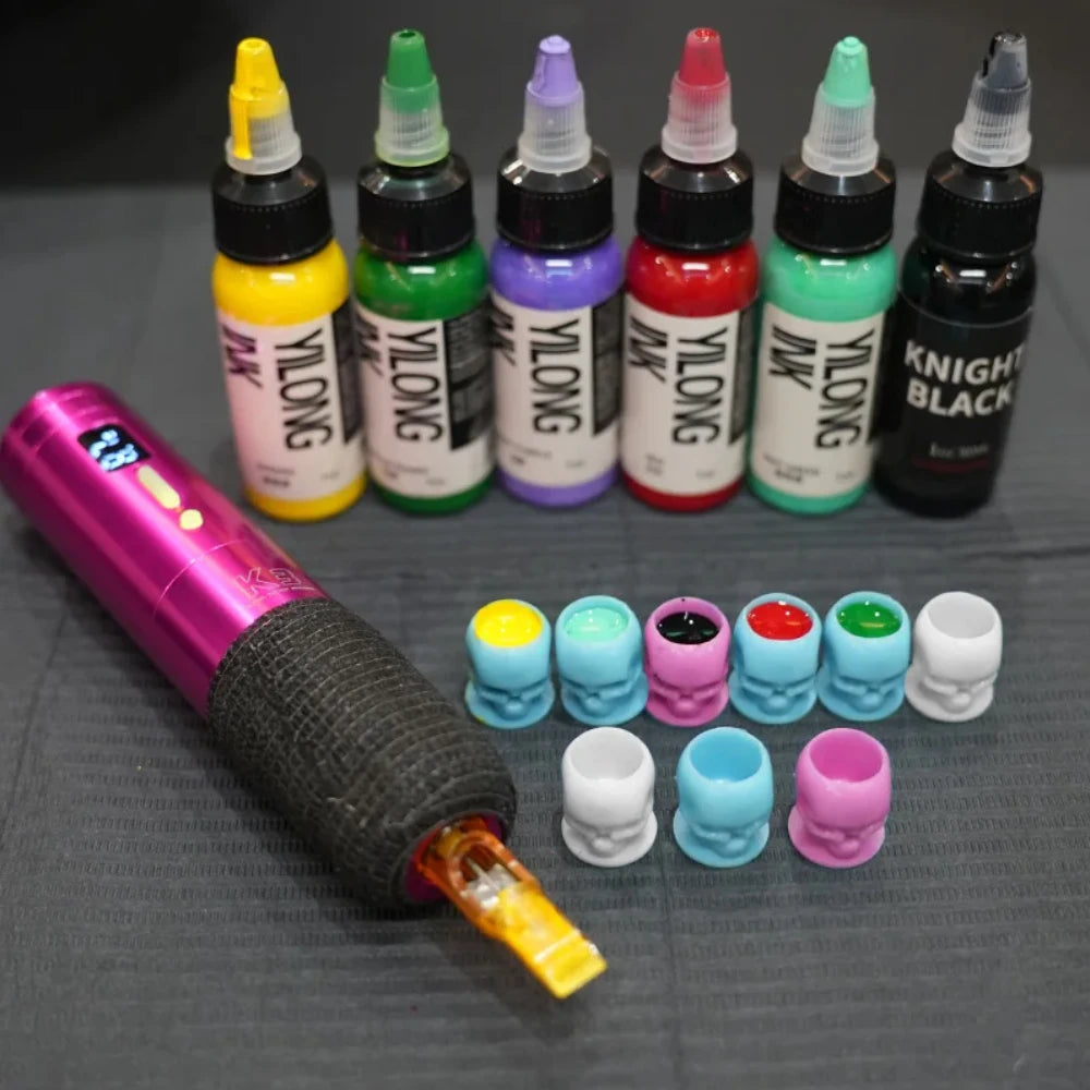 Copas para Tinta con Base Plana (Pack 50 / 100u) – Tetinas Descartables para Tatuaje y PMU