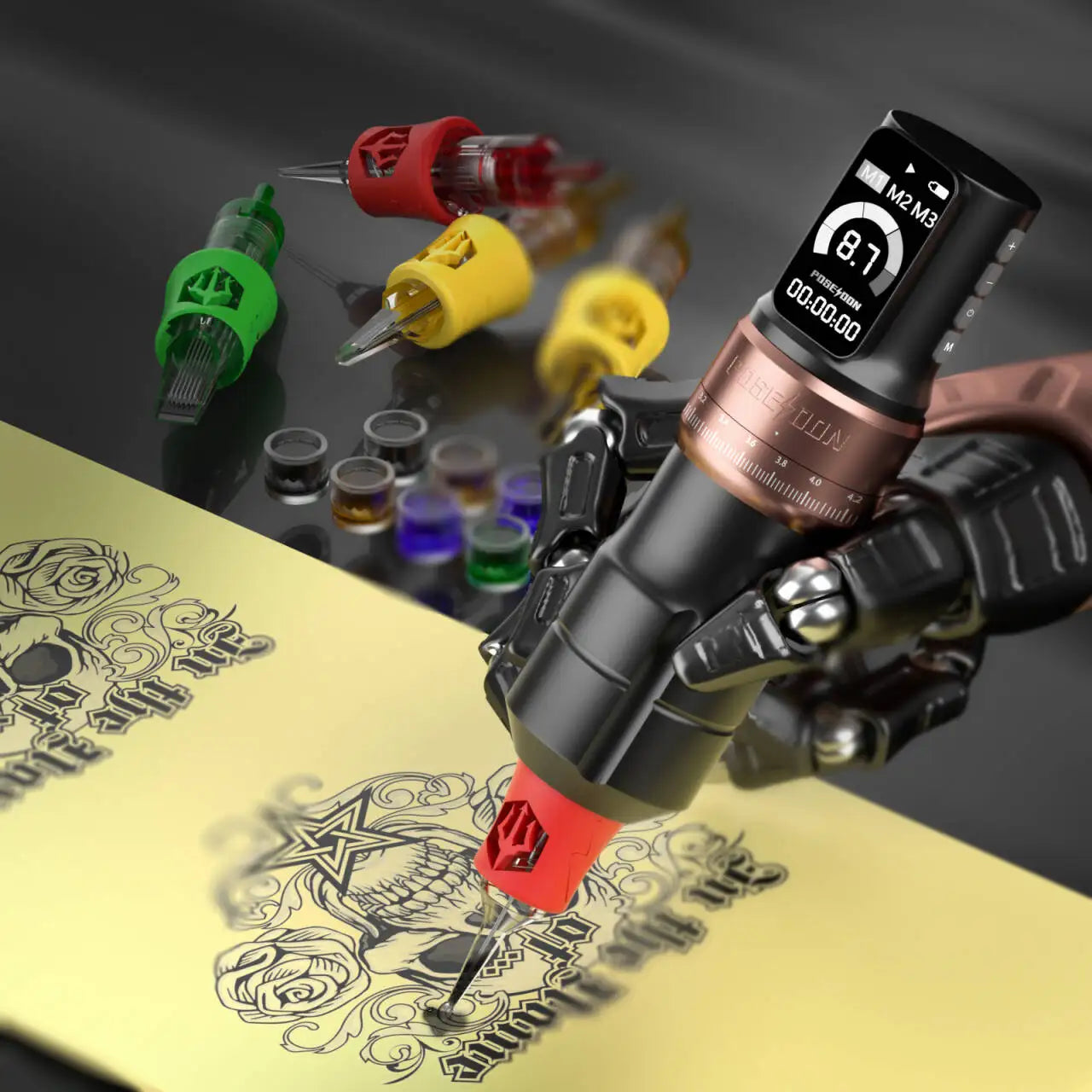 Máquina Pen POSEIDON Wireless – Stroke Ajustable y Motor Custom de Alta Potencia