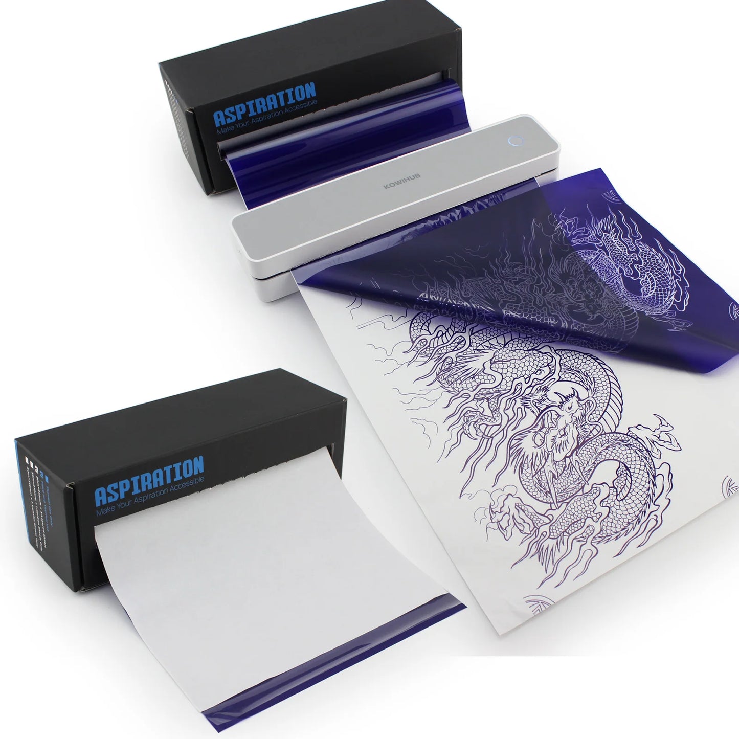 Rollo de Papel Transfer ASPIRATION (30 Metros) – Papel Hectográfico Continuo para Tatuajes