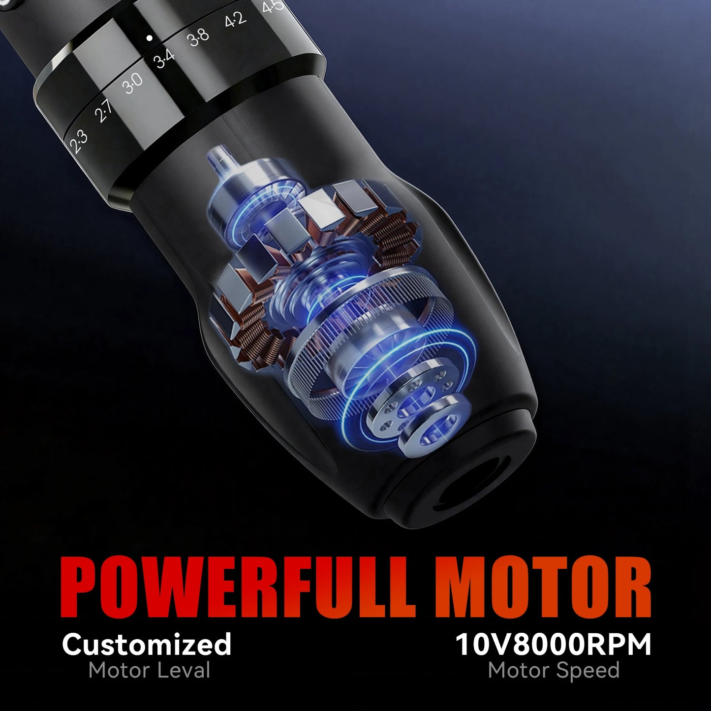Máquina Pen Inalámbrica Pro – Stroke Ajustable, Motor Brushless y Batería de 2200mAh