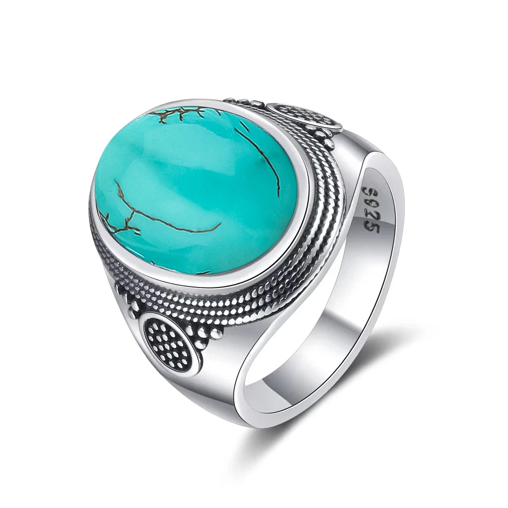 Anillo Vintage de Plata 925 con Labradorita Natural y Piedra Luna – Estilo Boho Real
